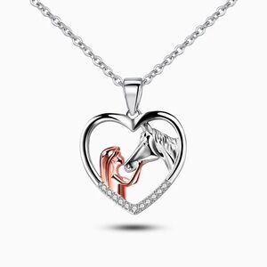 GIRL AND HORSE HEART NECKLACE